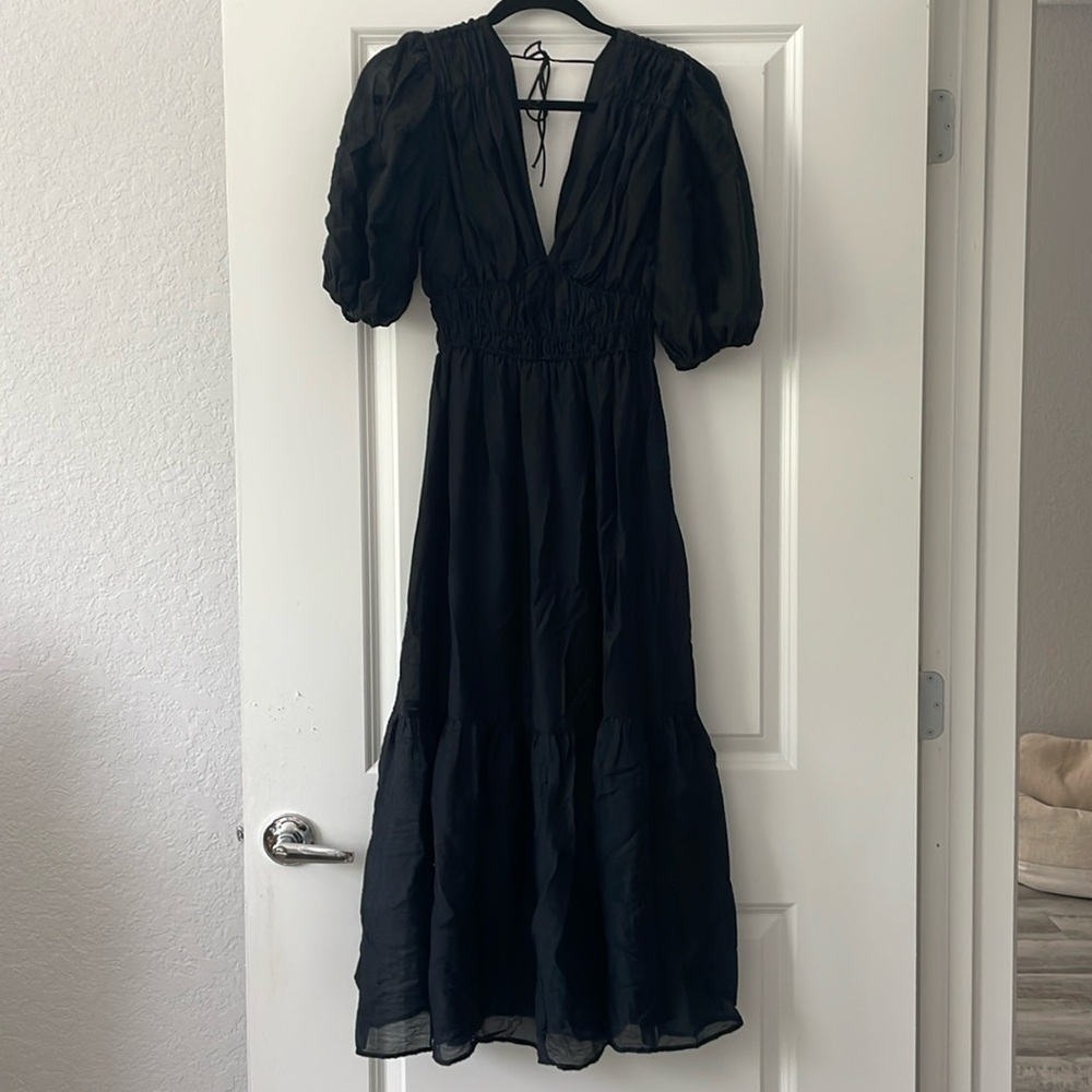 A&F midi black dress